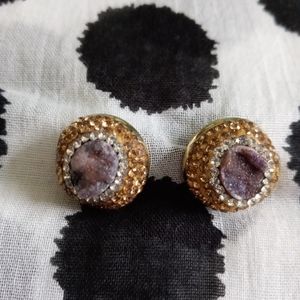 18MM PAVE DRUZY STUD EARRINGS